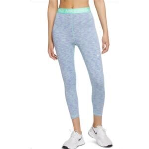 Nike Pro Women Leggings Sz M Cropped Training Blue Gym Running Workout
